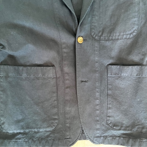 Garment-dyed Navy cotton-linen blend chino suit jacket size 38R with tags - Picture 6 of 8